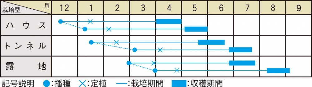 栽培適期表（近畿標準）